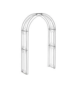 Dehner Metall-Rosenbogen Ornamento, Ca. B120/H210/T39 Cm