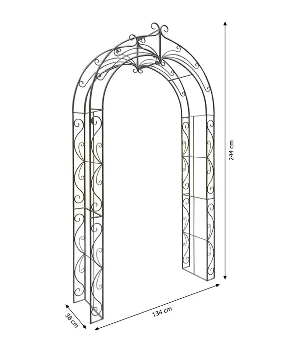 Dehner Metall-Rosenbogen Melina, Ca. B134/H244/T38 Cm 3 Dehner Metall-Rosenbogen Melina, Ca. B134/H244/T38 Cm – Bild 3