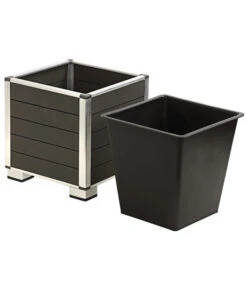 Dehner WPC-Topf Inkl. Kunststoff-Einsatz, Anthrazit -Gartenladen Im Freien 3220589 WE DE 002 PolystoneTopfinklKunststoffEinsatzBlumentopf