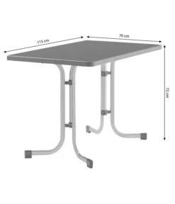 Sieger Boulevard-Klapptisch Mecalit®-PRO, Ca. B115/H72/T70 Cm -Gartenladen Im Freien 3885407 WE BG 001 SiegerBoulevardKlappGartentischKlapptischGraphit115X70