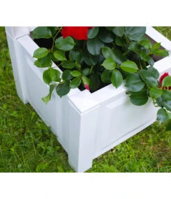 KHW Kunststoff-Pflanzkasten Mit Spalier, 43 X 43 X 140 Cm -Gartenladen Im Freien 3913688 WE DE 001 KastenSpalier43weiss