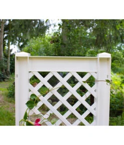 KHW Kunststoff-Pflanzkasten Mit Spalier, 43 X 43 X 140 Cm -Gartenladen Im Freien 3913688 WE DE 007 KastenSpalier43weiss