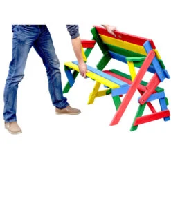 Habau Kinder Picknickbank Bunt, 100 X 50 X 62 Cm -Gartenladen Im Freien 4031100 WE FS 004 KinderPicknickbank