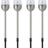 Dehner Solar-Edelstahlleuchte, 4er-Set