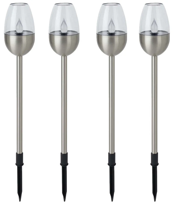 Dehner Solar-Edelstahlleuchte, 4er-Set 1 Dehner Solar-Edelstahlleuchte, 4er-Set