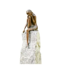 Rottenecker Bronze-Figur Emanuelle Auf Granit, 33 X 22 X 110 Cm