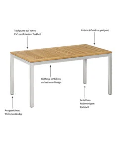 Dehner Gartentisch Toulouse, Ca. B152/H75/T90 Cm -Gartenladen Im Freien 4210613 WE IG 001 TischToulouse