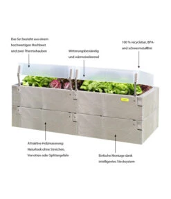 Juwel Hochbeet Timber Anzucht-Set 2in1, Ca. B130/H52/T60 Cm -Gartenladen Im Freien 4268405 WE IG 001 HochbeetTimberKomplettSetMitThermohaubenNEU