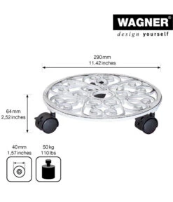 Wagner Pflanzenroller Antik, Ø 29 Cm, Weiß -Gartenladen Im Freien 4272506 WE DE 001 PflRollerAntikD29CM