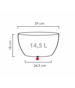 Scheurich Kunststoff-Topf Barceo Bowl, Rund, Ca. Ø39/H18 Cm -Gartenladen Im Freien 4499190 WE BG 001 ScheurichSchaleBarceoBowl