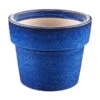 Keramik-Topf Irakolin, Rund, Blau Glasiert