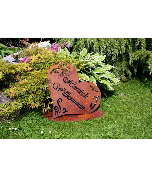 Ferrum Metall-Herz Willkommen, 60 X 48 Cm, Rost 1 Ferrum Metall-Herz Willkommen, 60 X 48 Cm, Rost