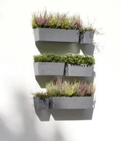 Ecopots Kunststoff-Kasten Manhattan Mit Wassersystem, Grau -Gartenladen Im Freien 6614895 WE MO 001 EcopotsKunststoffTopfManhattanWallSmitWassersystemquadratischgrau