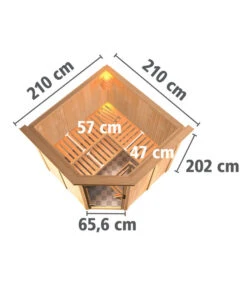 Wolff Finnhaus Innensauna De Luxe Gaia, Ca. B210/H202/T210 Cm -Gartenladen Im Freien 6618839 WE BG 002 FinnhausInnensaunadeluxeGaia
