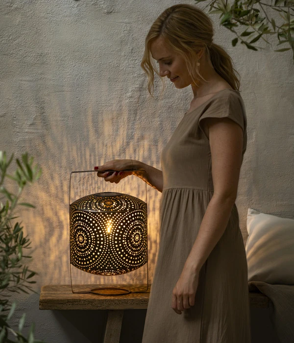 Dehner Solar Laterne Sapri, Ca. B25/H40/T25 Cm 3 Dehner Solar Laterne Sapri, Ca. B25/H40/T25 Cm – Bild 3