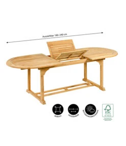 Dehner Ausziehtisch Havanna, Ca. B180-240/H74/T90 Cm -Gartenladen Im Freien 6707905 WE IG 001 TischHavanna