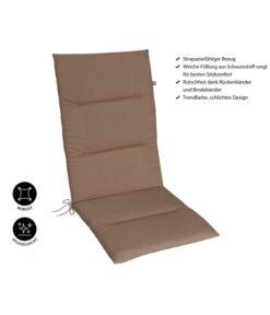 KETTtex Hochlehnerpolster Lindos Taupe, Ca. B120/H4/T50 Cm -Gartenladen Im Freien 6906986 WE IG 001 KETTtexHochlehnerpolsterLindosTaupe