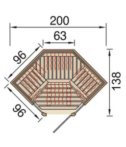 Weka Infrarotkabine Osby Eck -Gartenladen Im Freien 6914873 WE DE 001 WekaInfrarotkabineOsbyGrundriss