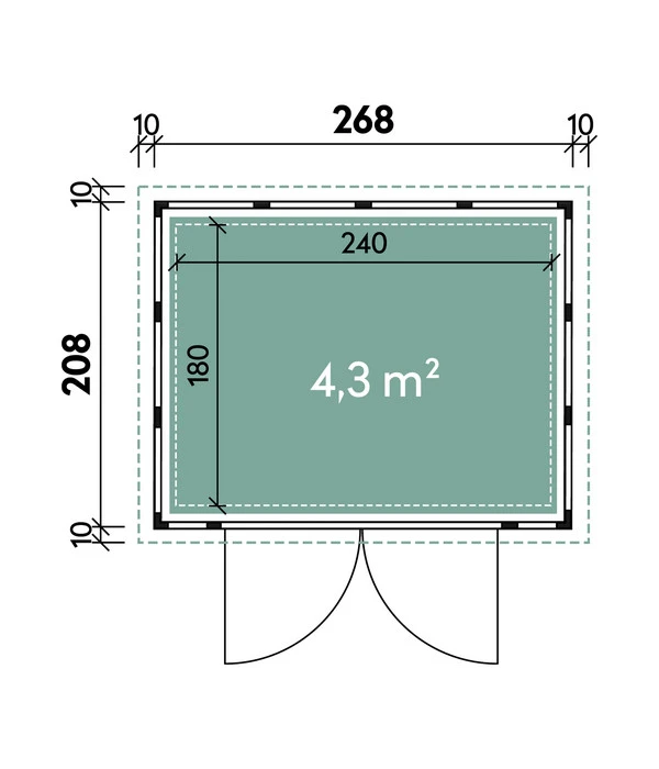 Wolff Finnhaus Metallgerätehaus Eleganto 2721, Ca. B288/H227/T228 Cm 3 Wolff Finnhaus Metallgerätehaus Eleganto 2721, Ca. B288/H227/T228 Cm – Bild 3